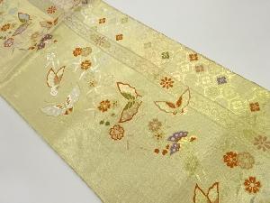 花菱亀甲に蝶・枝垂れ桜模様織出し袋帯